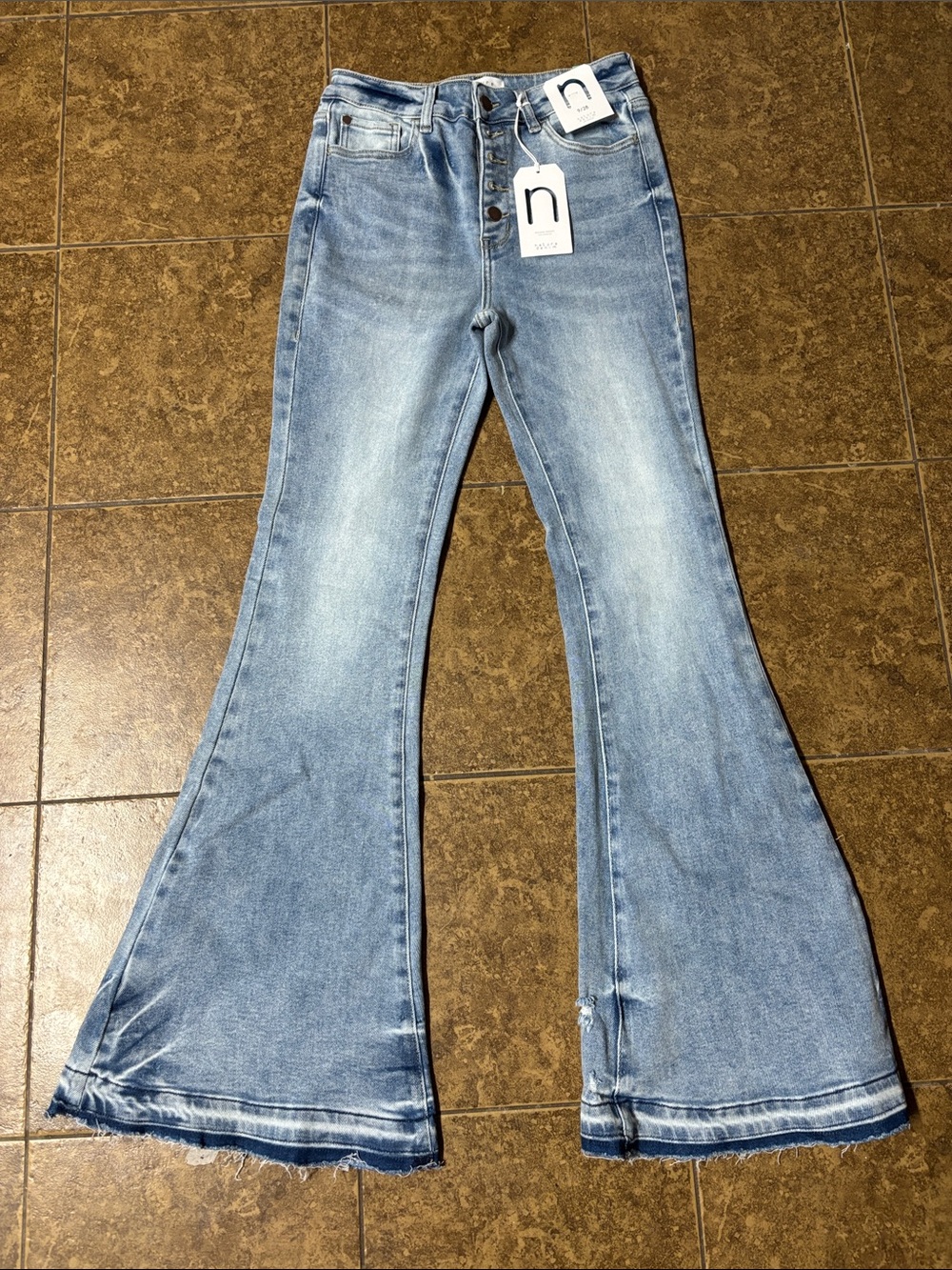 Ladies nature denim flare high rise jeans NWT